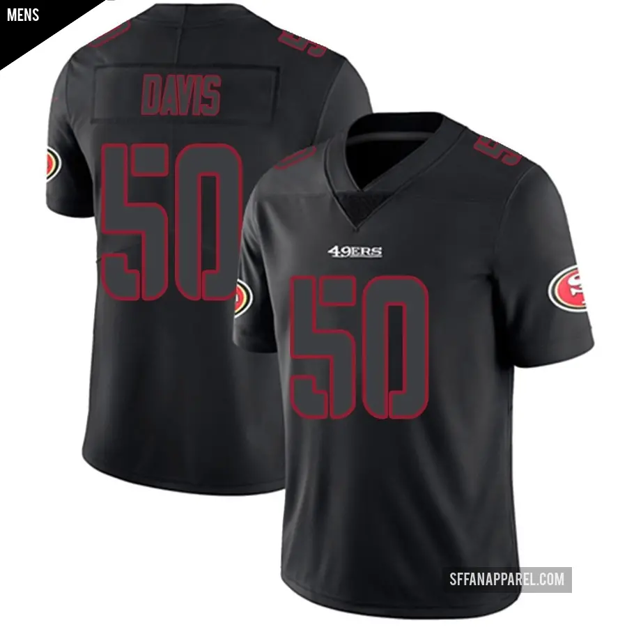 Men's San Francisco 49ers ＃50 Khalil Davis Black Impact Limited Jersey