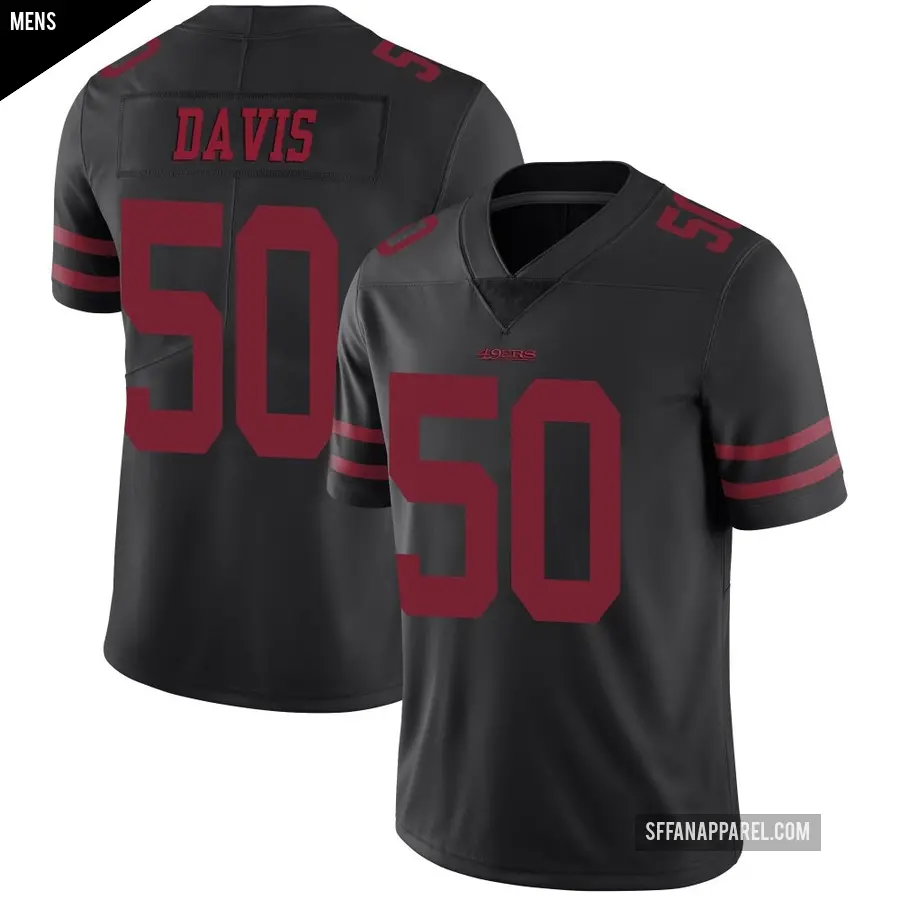 Men's San Francisco 49ers ＃50 Khalil Davis Black Limited Alternate Vapor Untouchable Jersey