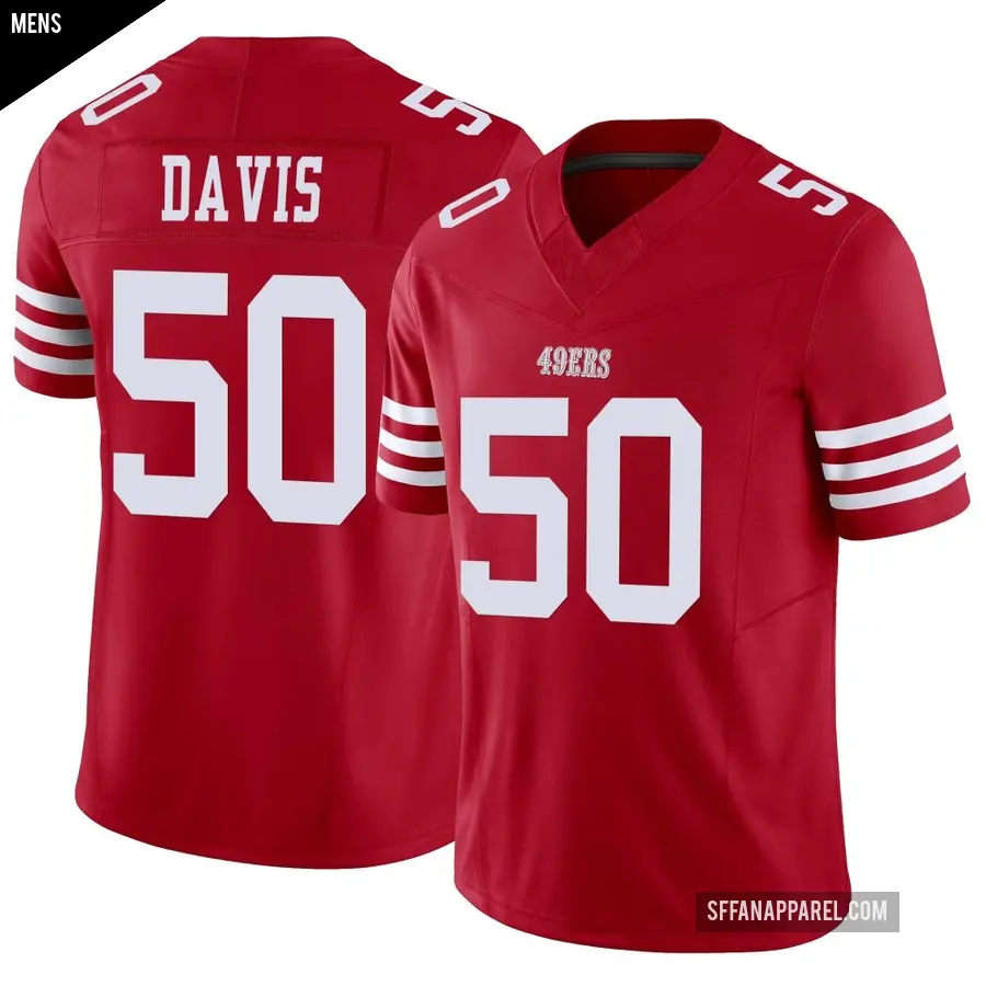 Men's San Francisco 49ers ＃50 Khalil Davis Scarlet Limited Vapor F.U.S.E. Jersey