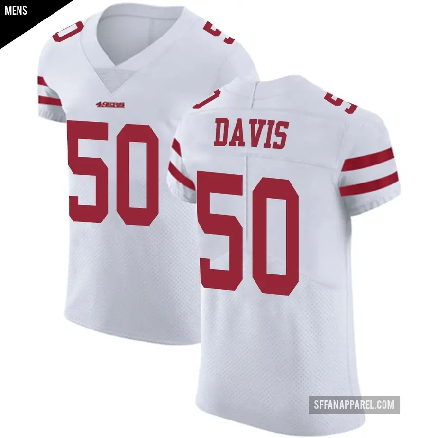 Men's San Francisco 49ers ＃50 Khalil Davis White Elite Vapor Untouchable Jersey