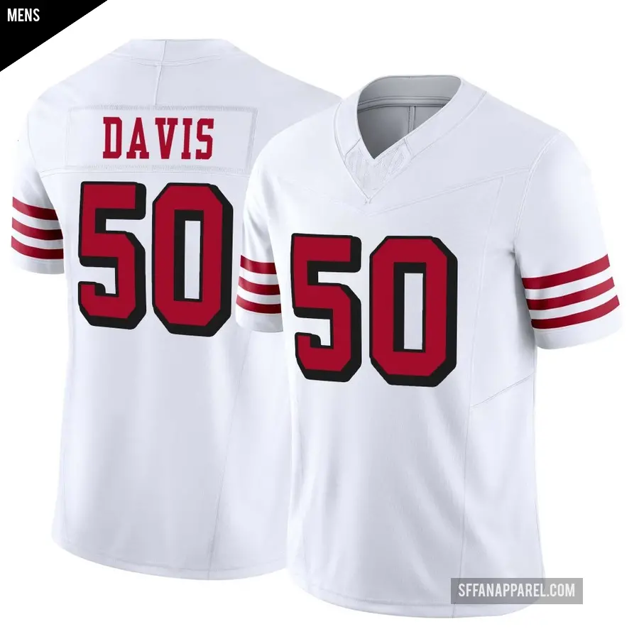 Men's San Francisco 49ers ＃50 Khalil Davis White Limited Alternate Vapor F.U.S.E. Jersey