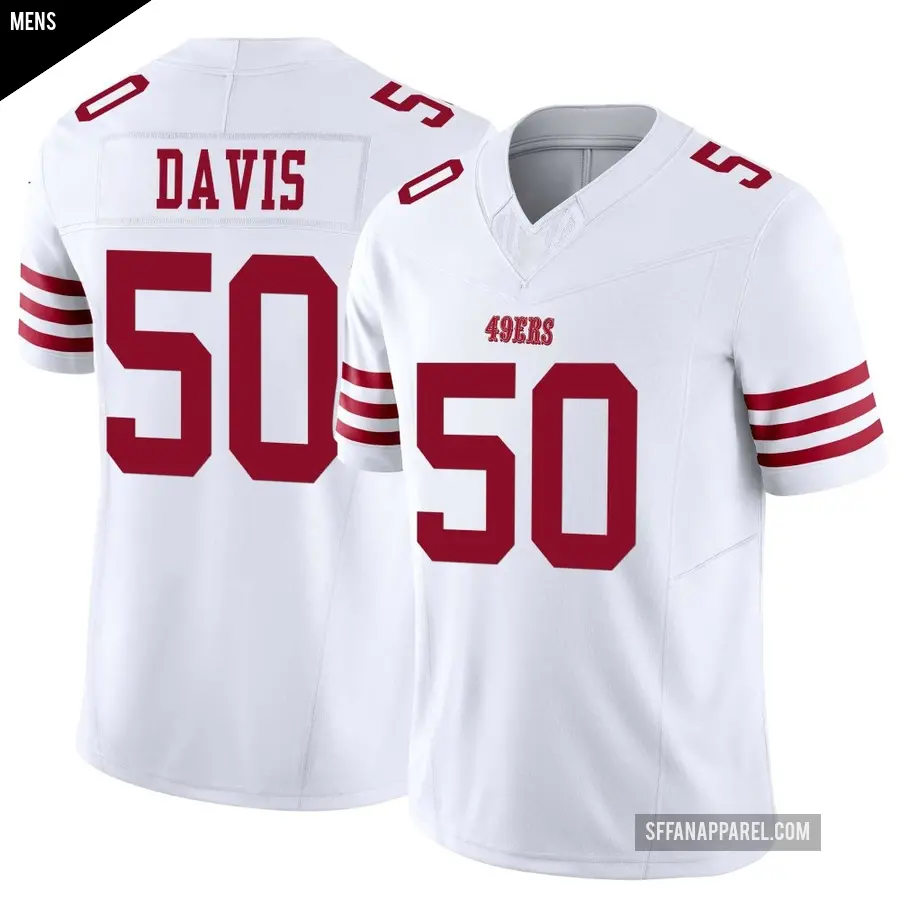 Men's San Francisco 49ers ＃50 Khalil Davis White Limited Vapor F.U.S.E. Jersey