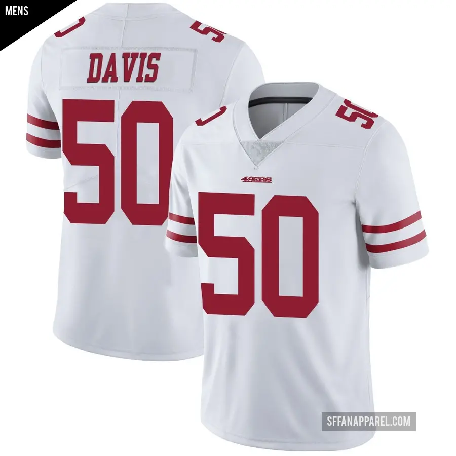 Men's San Francisco 49ers ＃50 Khalil Davis White Limited Vapor Untouchable Jersey