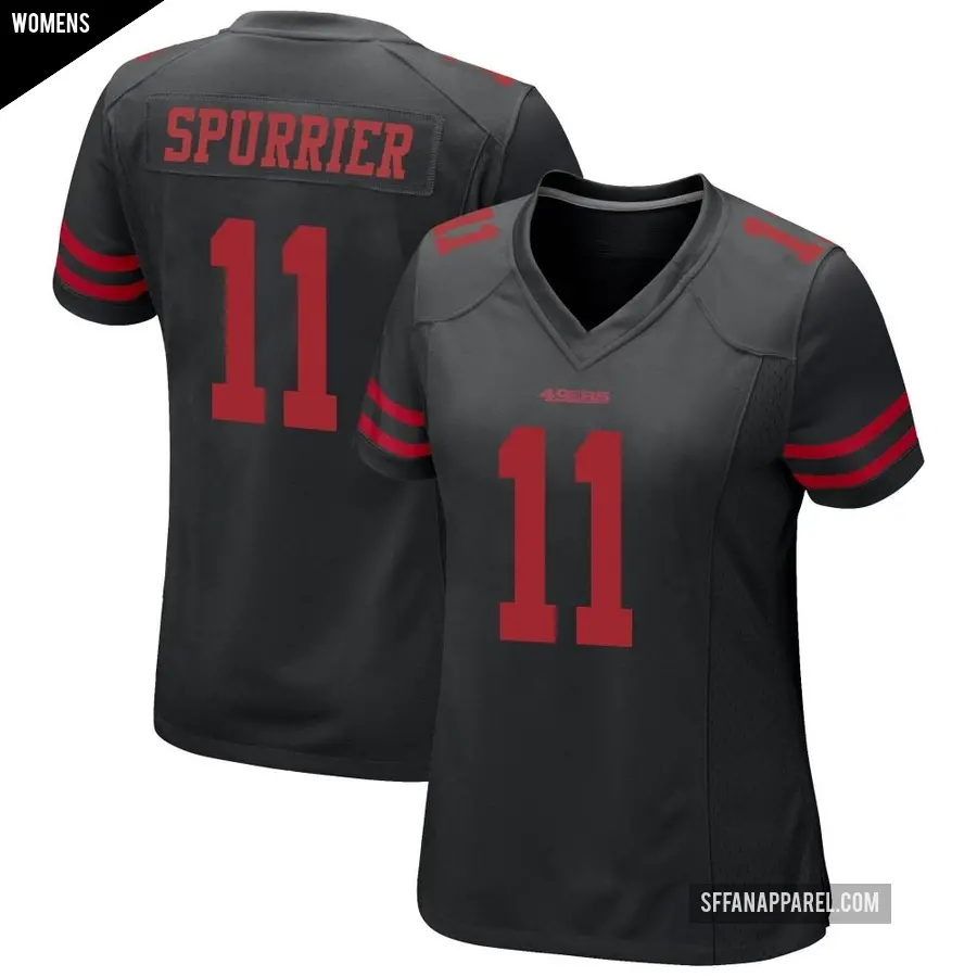 Women's San Francisco 49ers ＃11 Steve Spurrier Black Game Alternate Jersey