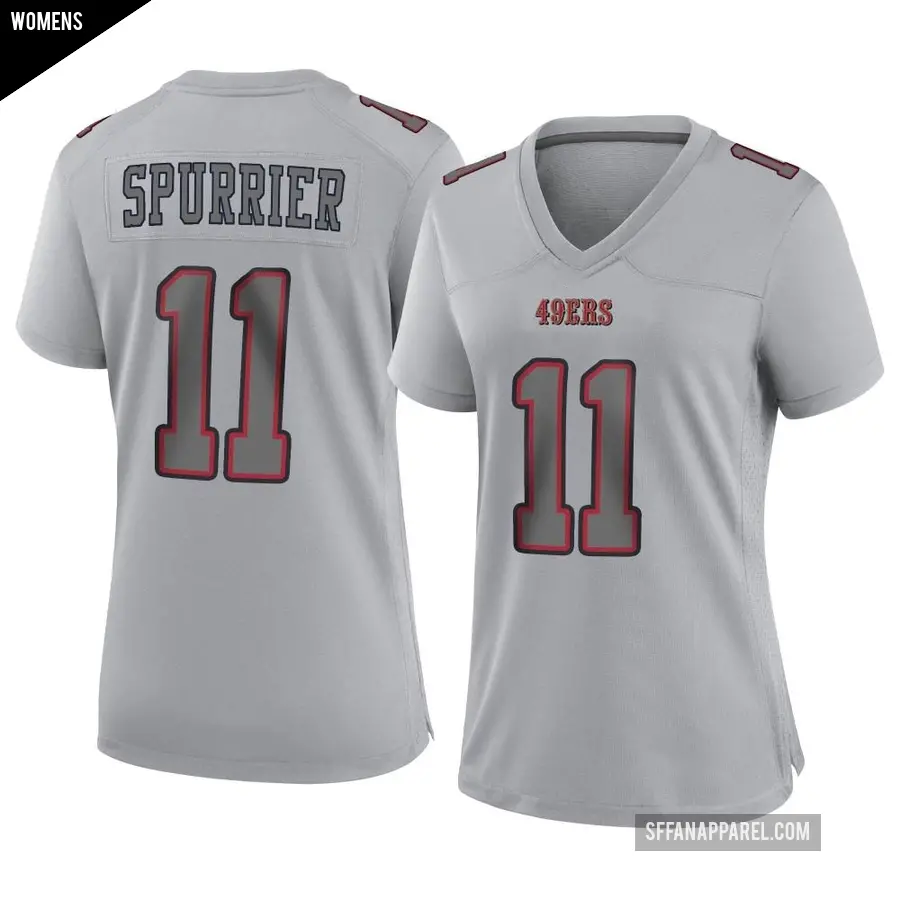 Women's San Francisco 49ers ＃11 Steve Spurrier Gray Game Atmosphere Fashion Jersey