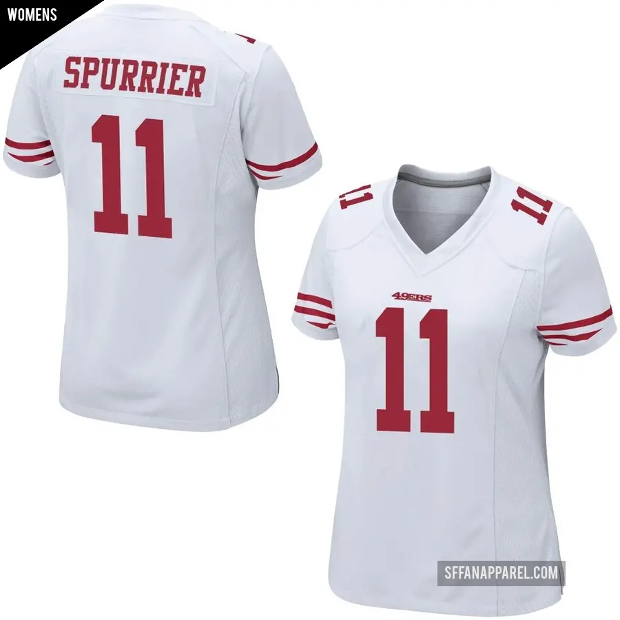 Women's San Francisco 49ers ＃11 Steve Spurrier White Game Jersey