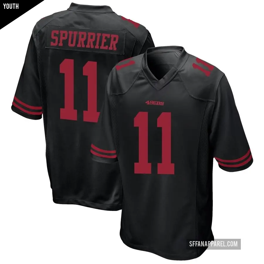 Youth San Francisco 49ers ＃11 Steve Spurrier Black Game Alternate Jersey